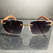 Load image into Gallery viewer, Oversized Sunglass Big Square Wood Sunglasses Men Rimless Carter Sun Glasses Buffalo Horn Designer Retro Sunglass Gafas De Sol