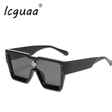 Load image into Gallery viewer, Oversized Sunglasses Square One Piece Square Sunglasses Diamond Flower Brand Designer For Men Gafas Oculos Sunglasses