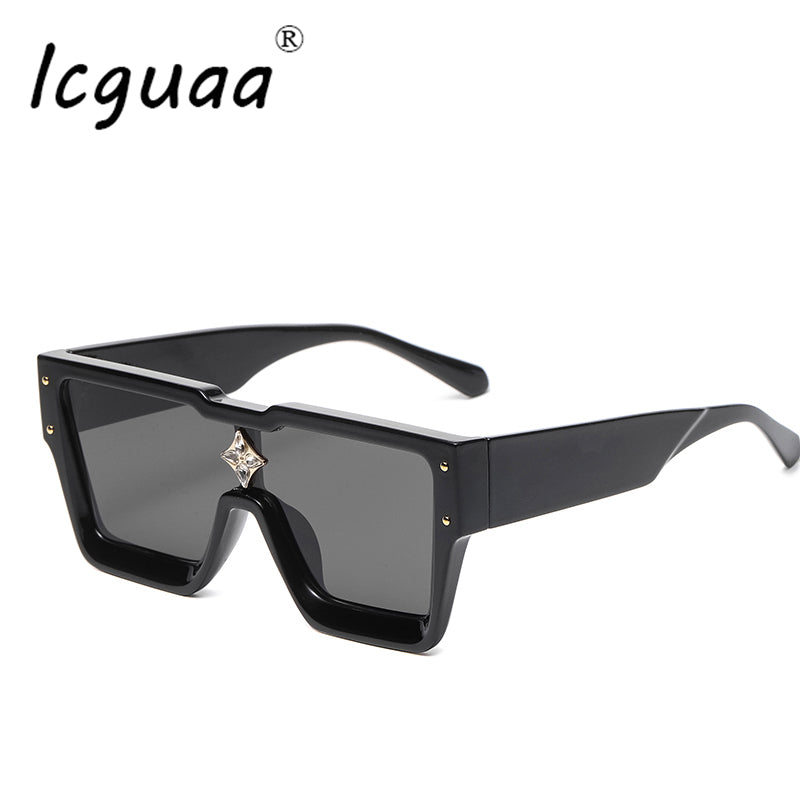 Oversized Sunglasses Square One Piece Square Sunglasses Diamond Flower Brand Designer For Men Gafas Oculos Sunglasses