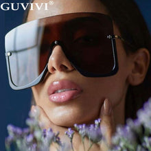 Carica l'immagine nel visualizzatore di Gallery, Oversized Sunglasses Women 2023 One Piece Goggle Sunglasses Men  Brand Designer Gradient Mask Sunglasses Eyewear