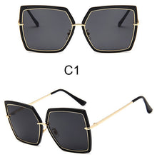 Carica l&#39;immagine nel visualizzatore di Gallery, Oversized Sunglasses Women Brand Designer Metal Square Eyewear 2023 Female Shades Big Mirror Sun Glasses Superstar oculos