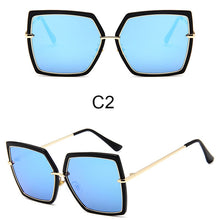 Load image into Gallery viewer, Oversized Sunglasses Women Brand Designer Metal Square Eyewear 2023 Female Shades Big Mirror Sun Glasses Superstar oculos