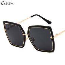 Carica l&#39;immagine nel visualizzatore di Gallery, Oversized Sunglasses Women Brand Designer Metal Square Eyewear 2023 Female Shades Big Mirror Sun Glasses Superstar oculos