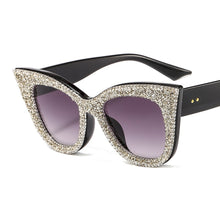 Load image into Gallery viewer, Oversized Sunglasses Women Handmade Bling Cat Eye Sunglasses Ladies Vintage Clear Reading Glasses Shades Oculos