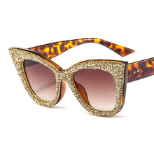Load image into Gallery viewer, Oversized Sunglasses Women Handmade Bling Cat Eye Sunglasses Ladies Vintage Clear Reading Glasses Shades Oculos