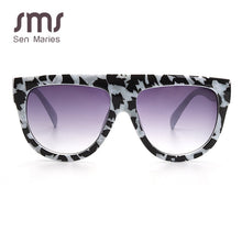 Load image into Gallery viewer, Oversized Sunglasses Women Men 2023 Unique Cow Colorful Retro Square Sunglasses Female One piece Flat Top Eyewear Shades UV400