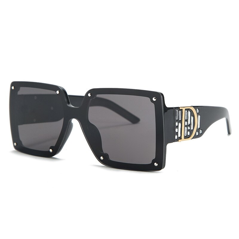 Oversized Sunglasses Women Men Brand Black Square Shades UV400 Gradient Sun Glasses For Men Cool One Piece Brand Designer Glass