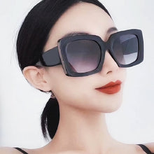 Load image into Gallery viewer, Oversized Sunglasses Women Men Vintage Wide legs Square Sun Glasses camouflage Leopard Black Eyeglasses UV400