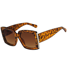 Load image into Gallery viewer, Oversized Sunglasses Women Men Vintage Wide legs Square Sun Glasses camouflage Leopard Black Eyeglasses UV400