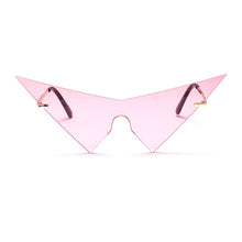 Load image into Gallery viewer, Oversized Triangle One Piece Women Sunglasses Vintage Rimless Eyewear Men Cat Eye Sun Glasses Shiny Rhinestone Shades