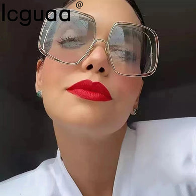 Oversized Vintage Square Sun Glasses Women Designer Big Size Gradient  Men Shades UV400 Eyewear Brand Women Sunglasses