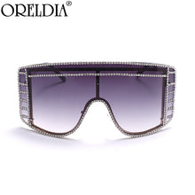 Load image into Gallery viewer, Oversized Women Blue Yellow Gradient Sunglasses Rimless Rhinestone Sun Glasses  Brand Designer Personality Eyewear