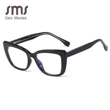 Carica l&#39;immagine nel visualizzatore di Gallery, Oversized Women Cat Eye Glasses Frame Brand Designer Men Clear Lens Eyeglasses Eyewear Computer Glasses Frame For Women
