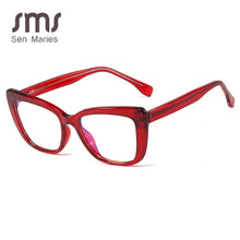 Carica l&#39;immagine nel visualizzatore di Gallery, Oversized Women Cat Eye Glasses Frame Brand Designer Men Clear Lens Eyeglasses Eyewear Computer Glasses Frame For Women