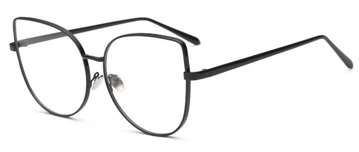 Oversized Women Metal Cat Eye Glasses Frame Brand Designer Fashion Men Clear Lens Eyeglasses sexy Cat's Eye gold Optical Frame