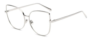 Oversized Women Metal Cat Eye Glasses Frame Brand Designer Fashion Men Clear Lens Eyeglasses sexy Cat's Eye gold Optical Frame