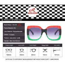Load image into Gallery viewer, Oversized square sunglasses ladies retro sunglasses Fashionable big frame sunglasses net red photo travel glasses