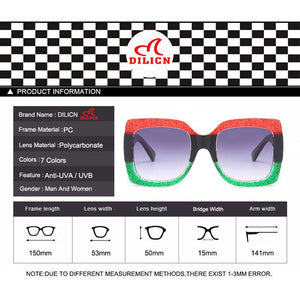 Oversized square sunglasses ladies retro sunglasses Fashionable big frame sunglasses net red photo travel glasses