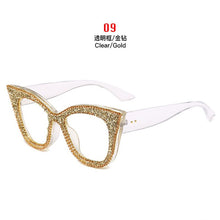 Load image into Gallery viewer, Oversized sunglasses women handmade bling cat eye sunglasses Ladies vintage clear reading glasses shades Oculos