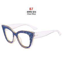 Load image into Gallery viewer, Oversized sunglasses women handmade bling cat eye sunglasses Ladies vintage clear reading glasses shades Oculos