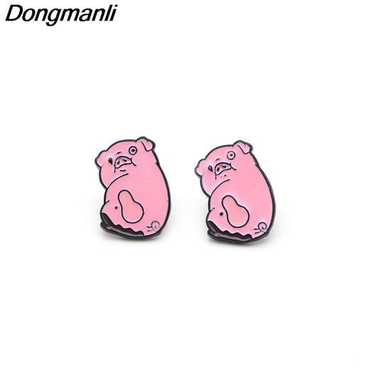 P2616 Gravity Falls pig stainless steel pierce Ear Stud kids Earrings For Womens Enamel earrings Jewelry