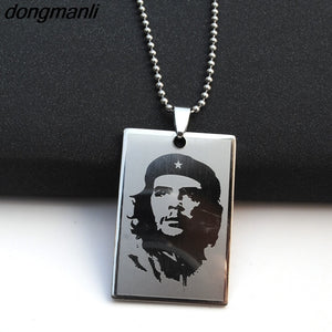 P869 Jewelry Ernesto Che Guevara Necklace World famous Series Stainless Steel Dog Tag Pendant Beaded Chain Classic