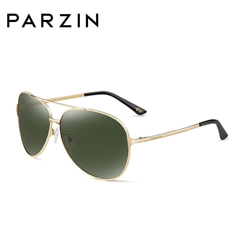 PARZIN Classic Aviation Men Sunglasses Brand Design Alloy Frame Pilot  Polarized Sun Glasses For Driving Male Black UV400