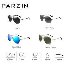 Load image into Gallery viewer, PARZIN Classic Aviation Men Sunglasses Brand Design Alloy Frame Pilot  Polarized Sun Glasses For Driving Male Black UV400