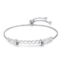 Load image into Gallery viewer, PDB2 Honey Bee 925 Sterling Silver Bracelets Colorful Heart Luxury Love Honey Comb Golden Bee Jewelry For Men Women Bracelet