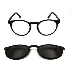 PEI Ultem Magnet Sunglasses Women Vintage Round Men Eyeglasses Frame With Magnetic Clip On Sunglasses Female Polarized Glasses