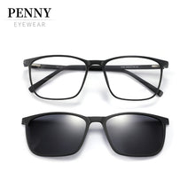 Load image into Gallery viewer, PENNY Polarized Clip On Glasses Sunglasses Men Magnetic  ULTEM Light Optical Prescription Eyewear Frames Eyeglass F050