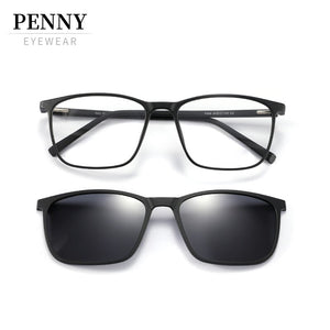 PENNY Polarized Clip On Glasses Sunglasses Men Magnetic  ULTEM Light Optical Prescription Eyewear Frames Eyeglass F050