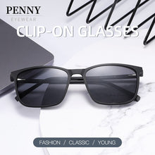 Load image into Gallery viewer, PENNY Polarized Clip On Glasses Sunglasses Men Magnetic  ULTEM Light Optical Prescription Eyewear Frames Eyeglass F050