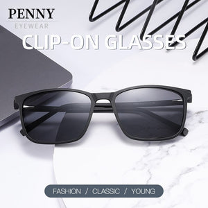 PENNY Polarized Clip On Glasses Sunglasses Men Magnetic  ULTEM Light Optical Prescription Eyewear Frames Eyeglass F050