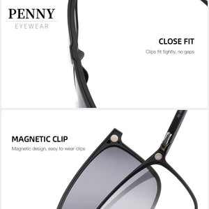 PENNY Polarized Clip On Glasses Sunglasses Men Magnetic  ULTEM Light Optical Prescription Eyewear Frames Eyeglass F050