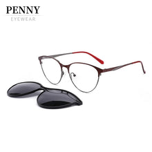 Load image into Gallery viewer, PENNY Polarized Magnet Clip On Sunglasses Women Prescription Glasses UV400 Myopia Optical Eyeglasses Brand 33103