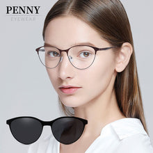 Load image into Gallery viewer, PENNY Polarized Magnet Clip On Sunglasses Women Prescription Glasses UV400 Myopia Optical Eyeglasses Brand 33103