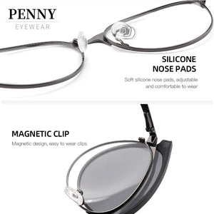 PENNY Polarized Magnet Clip On Sunglasses Women Prescription Glasses UV400 Myopia Optical Eyeglasses Brand 33103
