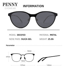 Load image into Gallery viewer, PENNY Polarized Magnet Clip On Sunglasses Women Prescription Glasses UV400 Myopia Optical Eyeglasses Brand 33103