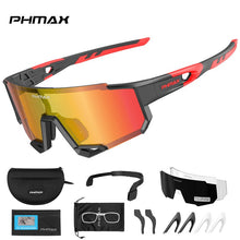 Load image into Gallery viewer, PHMAX Sports Polarized Cycling Sunglasses Men's Cycling Glasses MTB Race Bike Bicycle Glasses Road UV Protection Cycling Eyewear