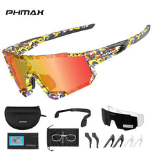 Load image into Gallery viewer, PHMAX Sports Polarized Cycling Sunglasses Men's Cycling Glasses MTB Race Bike Bicycle Glasses Road UV Protection Cycling Eyewear