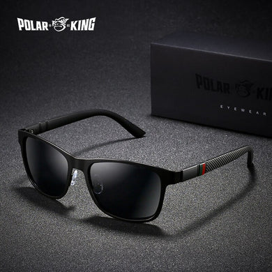 POLARKING Brand Metal Designer Polarized Sunglasses For Driving Men Oculos Square Sun Glasses For Men's Travel Eyewear