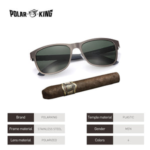 POLARKING Brand Metal Designer Polarized Sunglasses For Driving Men Oculos Square Sun Glasses For Men's Travel Eyewear