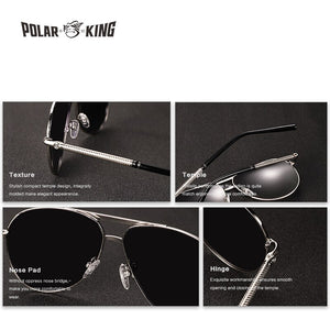POLARKING Brand Retro Metal Polarized Sunglasses For Men Driving Gradient Sun Glasses For Traveling Fishing Eyewear