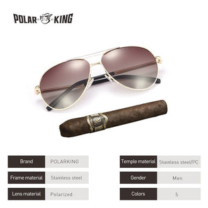 POLARKING Brand Retro Metal Polarized Sunglasses For Men Driving Gradient Sun Glasses For Traveling Fishing Eyewear