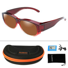 Carica l&#39;immagine nel visualizzatore di Gallery, POLARSNOW Brand Oval Sunglasses Polarized Glasses Fit Over Prescription Glasses UV400 Shades that Cover Myopia Optical Eyewear