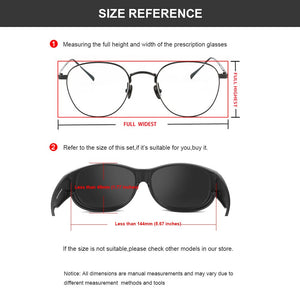 POLARSNOW Brand Oval Sunglasses Polarized Glasses Fit Over Prescription Glasses UV400 Shades that Cover Myopia Optical Eyewear
