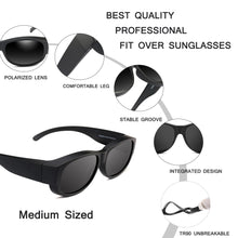 Carica l&#39;immagine nel visualizzatore di Gallery, POLARSNOW Brand Oval Sunglasses Polarized Glasses Fit Over Prescription Glasses UV400 Shades that Cover Myopia Optical Eyewear