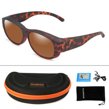 Carica l&#39;immagine nel visualizzatore di Gallery, POLARSNOW Brand Oval Sunglasses Polarized Glasses Fit Over Prescription Glasses UV400 Shades that Cover Myopia Optical Eyewear