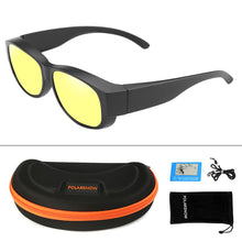 Carica l&#39;immagine nel visualizzatore di Gallery, POLARSNOW Brand Oval Sunglasses Polarized Glasses Fit Over Prescription Glasses UV400 Shades that Cover Myopia Optical Eyewear